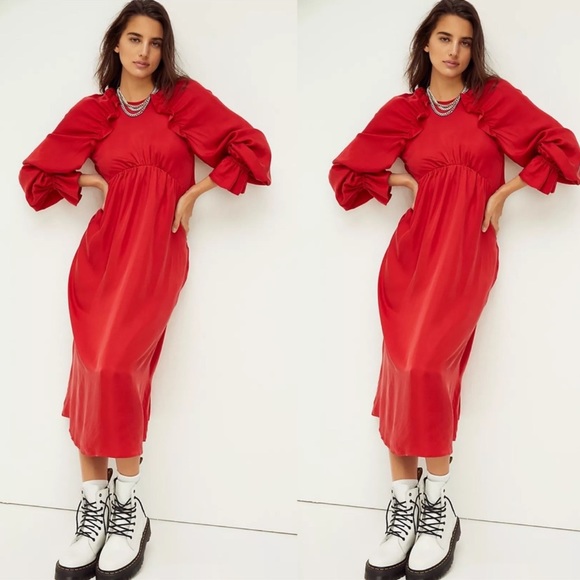 Free People Ketevanna Eliza Ruffle Midi Dress